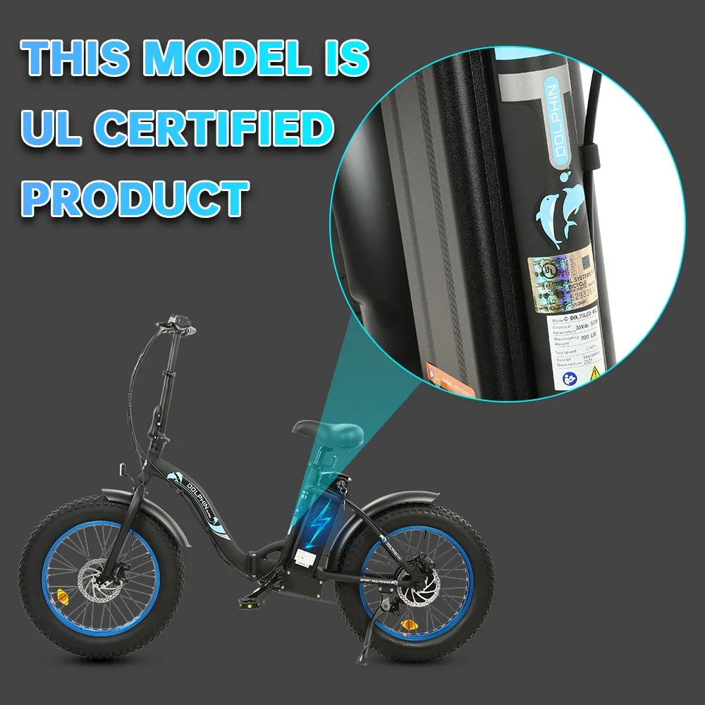 Ecotric E-Ride Foldable 20“ 500W 36V Electric Bicycle Fat Tire Removable Battery 7 Speed Child A-E516646