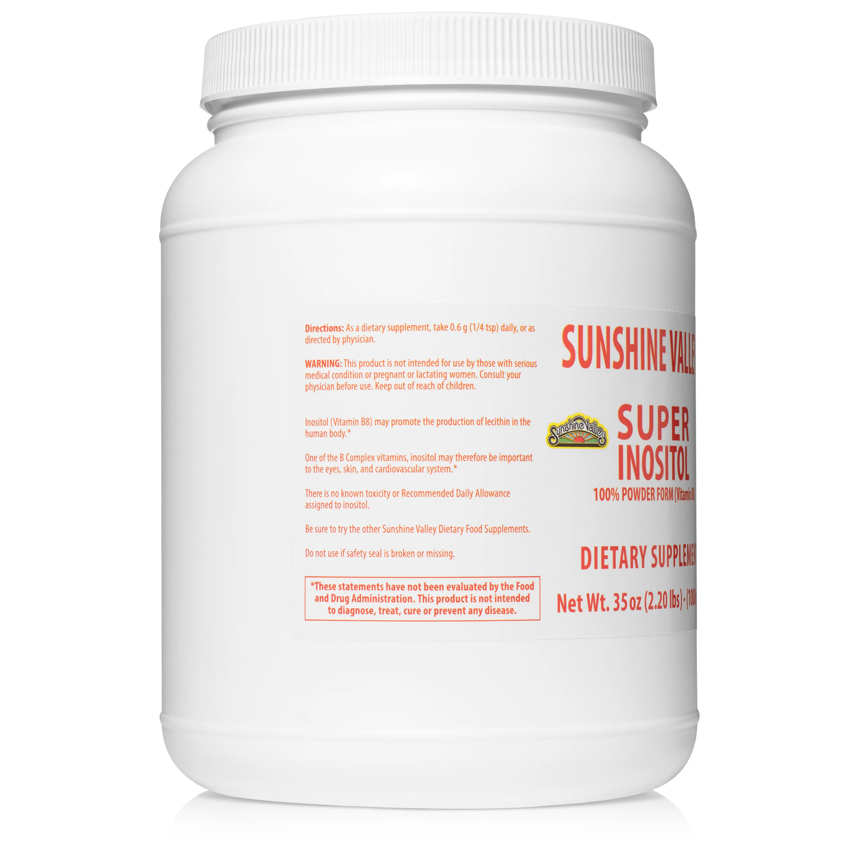 Sunshine Valley Super Inositol Supplement - Vitamin B8 Powder (35oz)