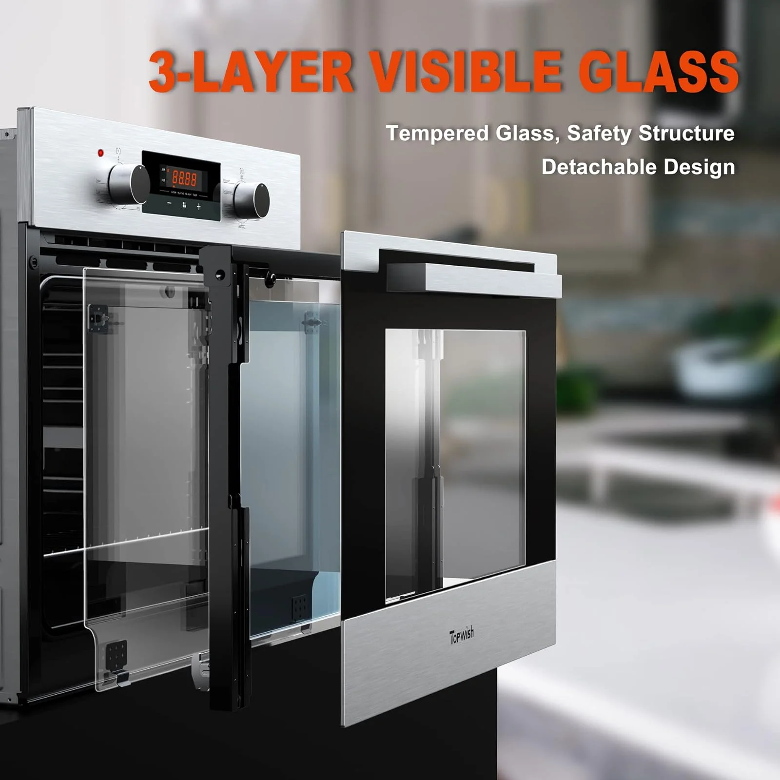 TOPWISH AEO-001 2.3 Cu.ft. Built-in Electric Wall Oven, 24