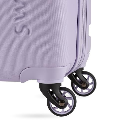 SwissGear 7366 Hardside Expandable Luggage with Spinner Wheels, White, Carry-On 19-Inch