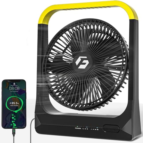Battery Powered Operated Portable Fan: Rechargeable Fan 20800mAh - Ventiladore Recargable para Cuba (up to 72Hrs work time), Suit for Camping, Bedroom, Desktop, Table, Office, and Outdoors