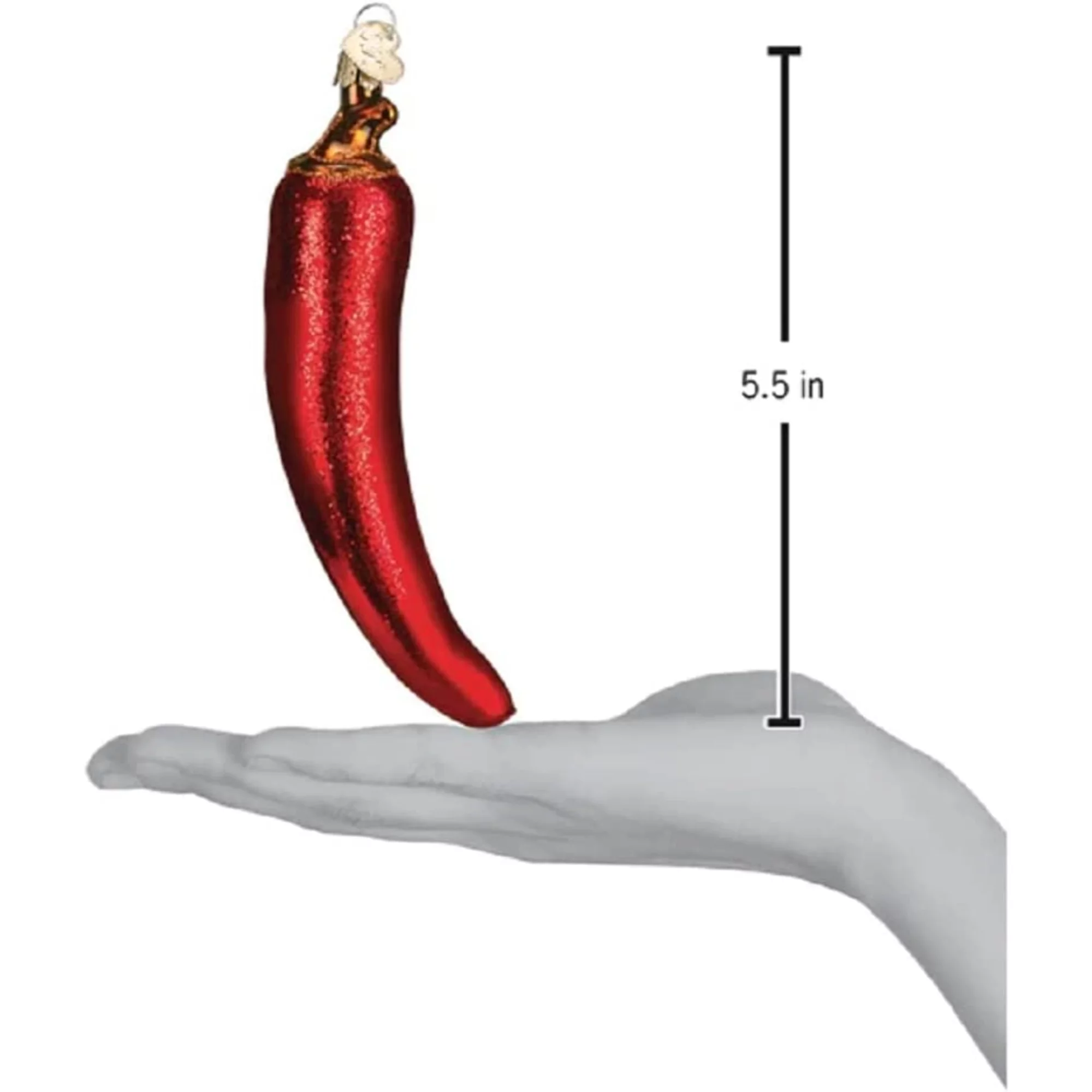 Old World Christmas Glass Blown Ornament, Red Chili Pepper, 5.5