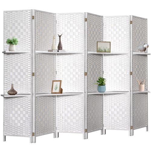 Room Divider with Shelves, Room Dividers and Folding Privacy Screens, Divider for Room Separation Partition Room Dividers, 16