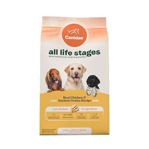 Canidae All Life Stages Premium Dry Dog Food for All Breeds, Multi-Protein Recipe with Chicken, Turkey & Lamb Meals Recipe, 40 lbs, For All Ages & Multi-Dog Homes