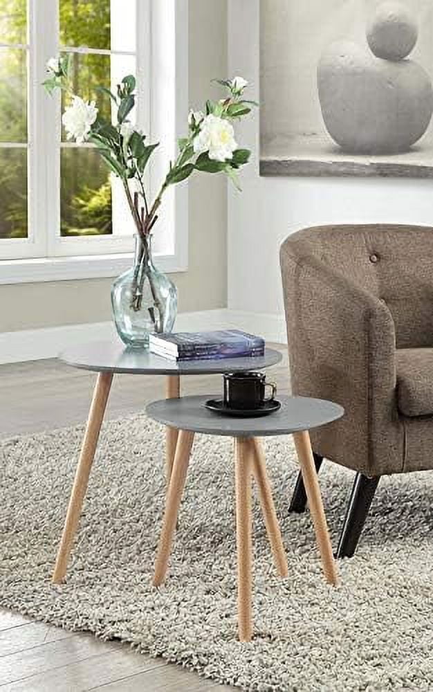 KHBIULIFE Oslo Nesting End Tables  Gray / Light Oak