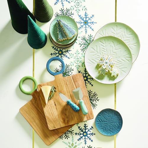 Santa Barbara Design Studio Tree Shaped Serving Plate - Stamped Ceramic Platter, 11