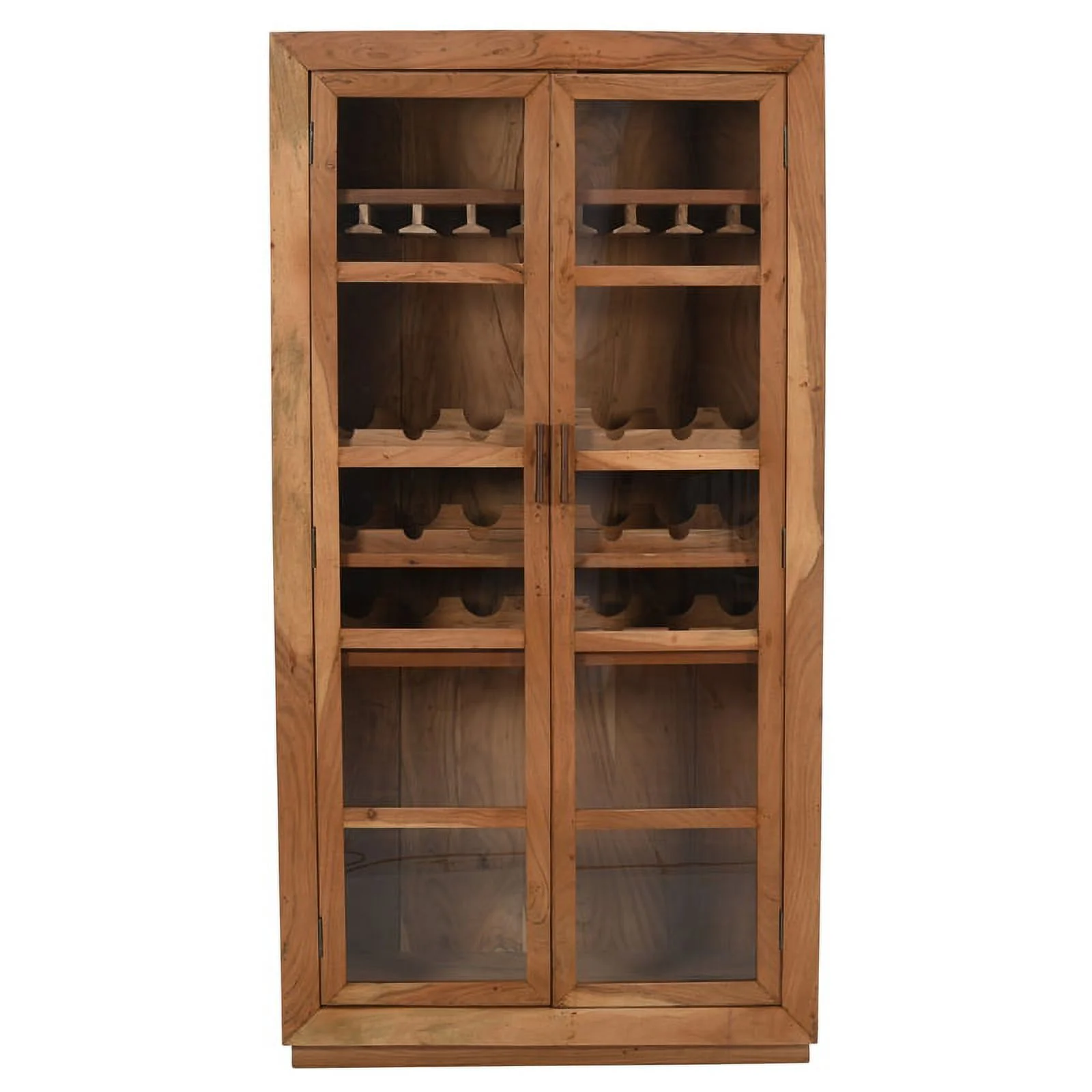 Fernious Tall Wine Cabinet in Natural Finish on Mango Solid Wood
