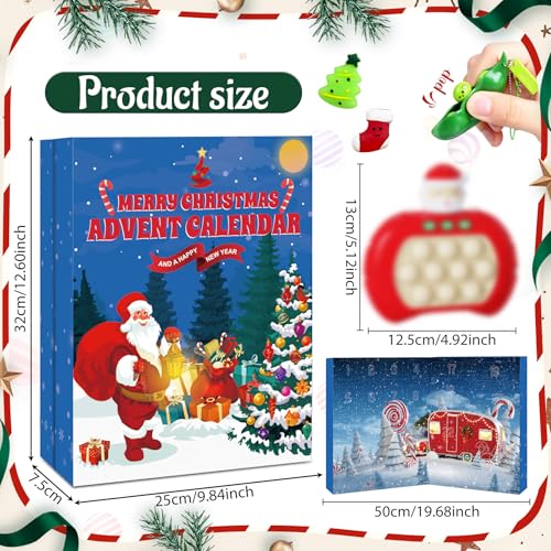 Fidget Advent Calendar 2025, 24 Days of Surprises Fidget Toys, Christmas Countdown Advent Calendars for Kids& Party Favor Christmas Gifts Stocking Stuffers Gifts(35-40pc)