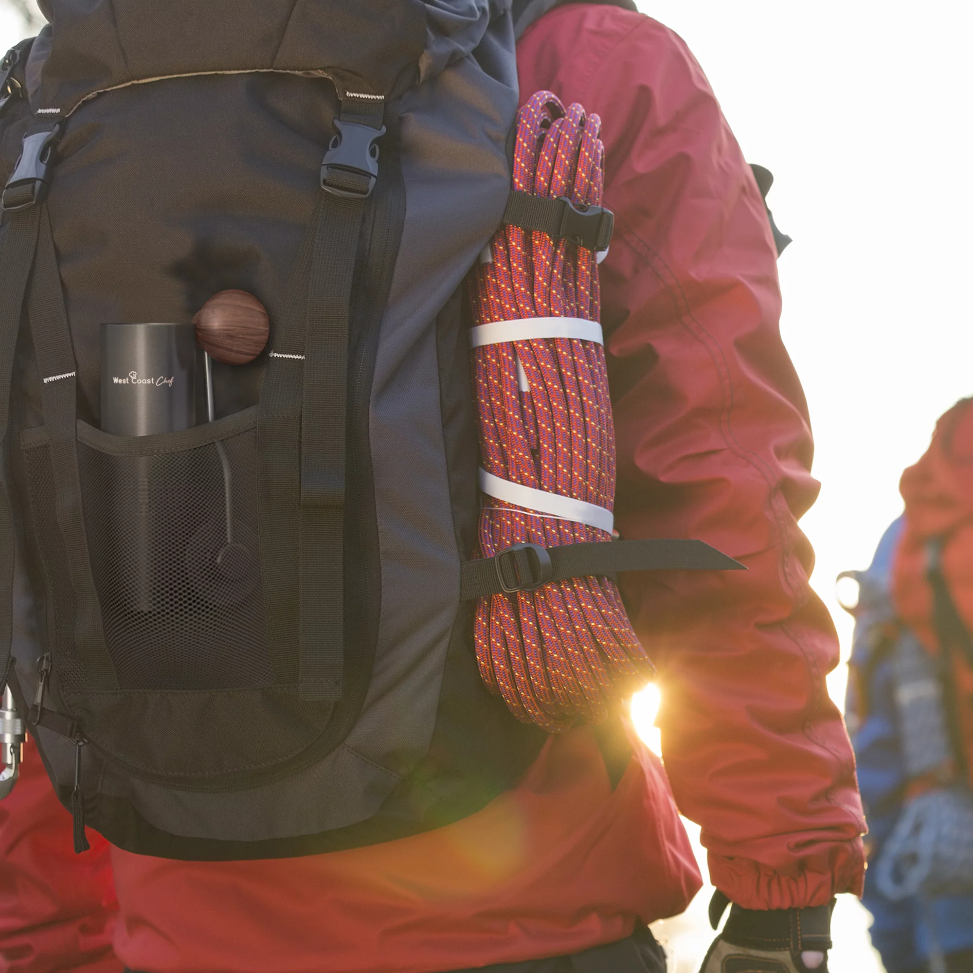 West Coast Chef Manual Burr Coffee Grinder - Precision Steel Burr Grinder With Coarseness Adjustment Dial, Conical Burr Grinder, Coffee Bean Grinder, Manual Coffee Grinder, Hand Coffee Grinder