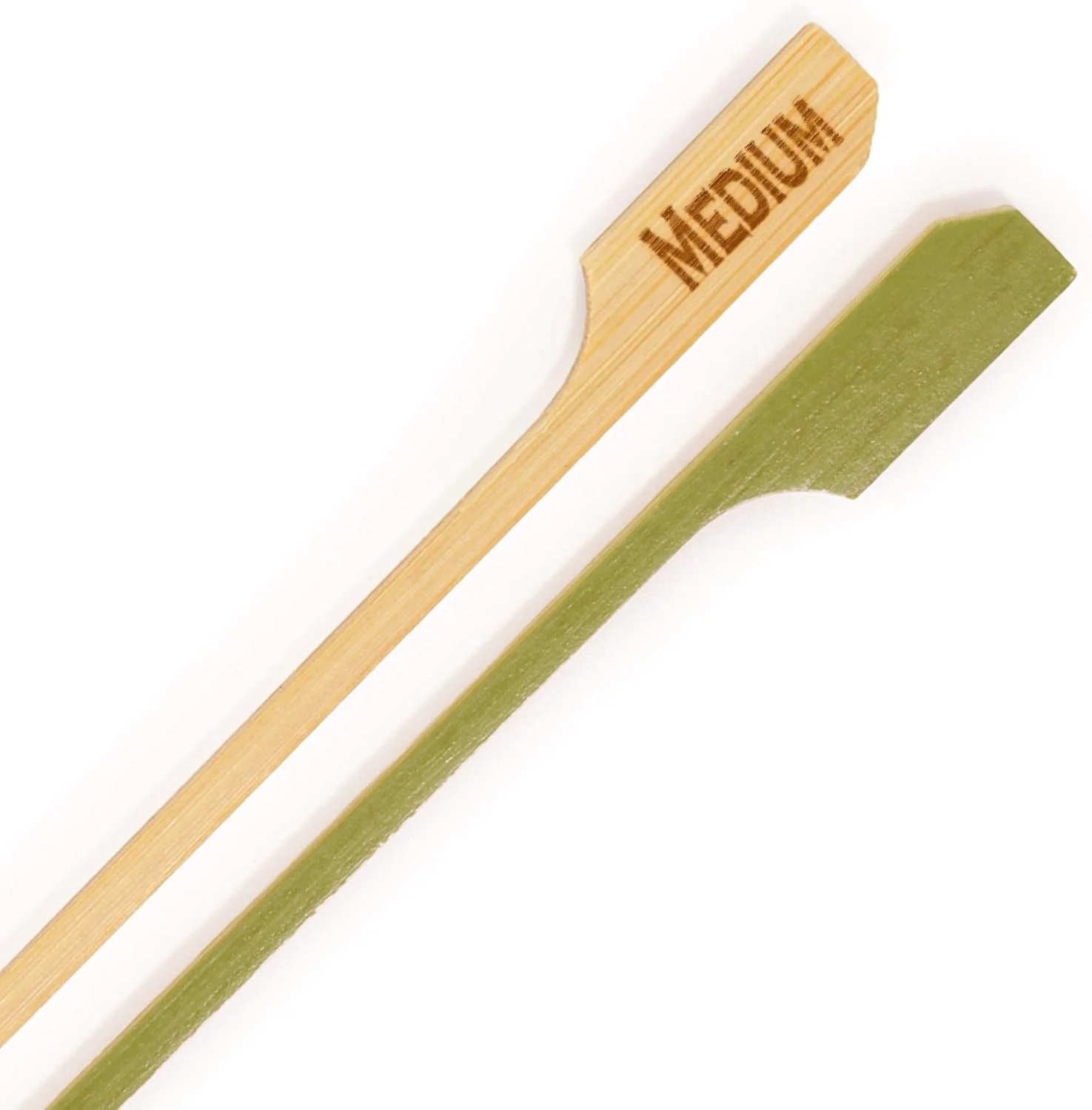 Medium Steak Doneness Marking Natural Bamboo Paddle Skewers Sticks, 1,000 Pieces