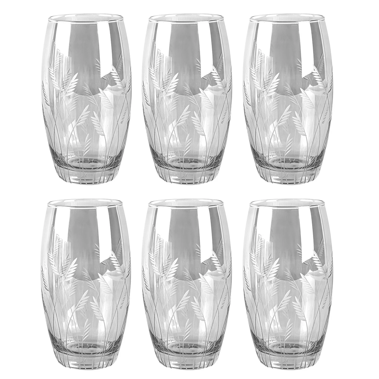Water Drinking Glasses Diva Soft Drink Glass set of 6 Smoke Gift Idea for Wedding 16.9 fl oz (500 ml) Juice Glass Set