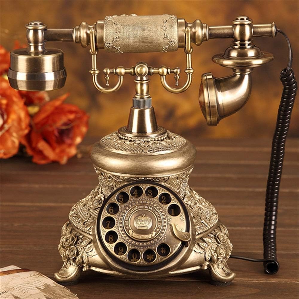 Retro Old Fashioned Telephone European Antique Telephone Rotary Dial Telephones Retro Landline Desk Telephone,Corded Phone for Home and Decor Rotary Dial Home Phone