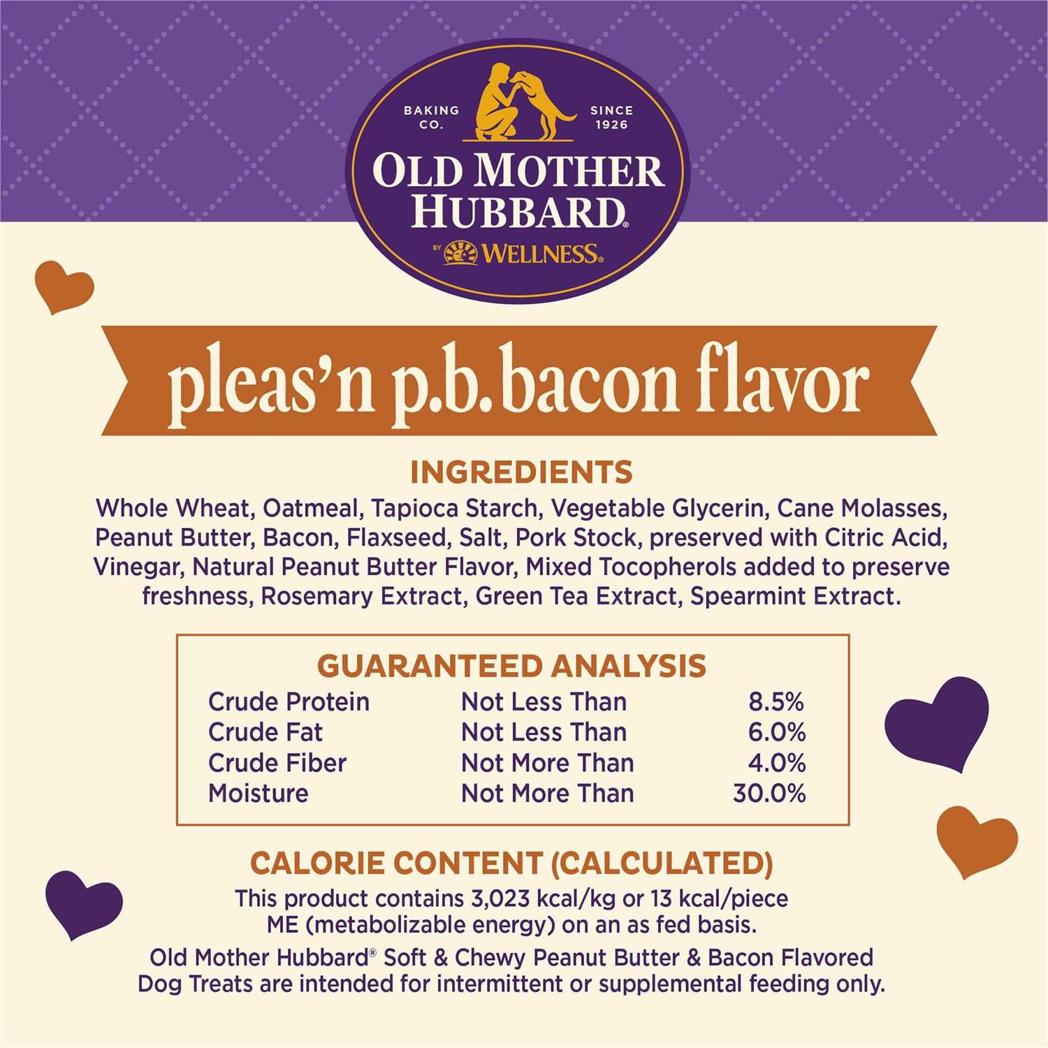 Old Mother Hubbard Soft & Tasty Peanut Butter & Bacon Biscuits Baked Dog Treats Mini - Pet Supplies online store