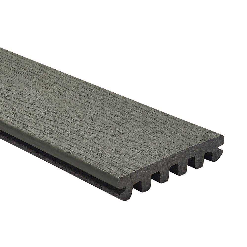 Trex Enhance Basics 1 in. x 6 in. x 12 ft. Clam Shell Grooved Edge Grey Composite Deck Board