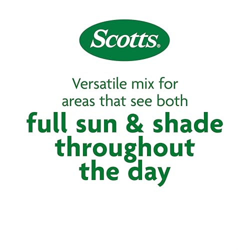 Scotts Turf Builder Grass Seed Sun & Shade Mix with Fertilizer and Soil Improver, Thrives in Many Conditions, 5.6 lbs.