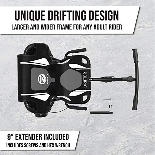 EzyRoller New Drifter Pro-X Ride on Toy for Kids or Adults, Ages 10 and Older Up to 200 lbs. - Black, (EZDPRO1XBL)