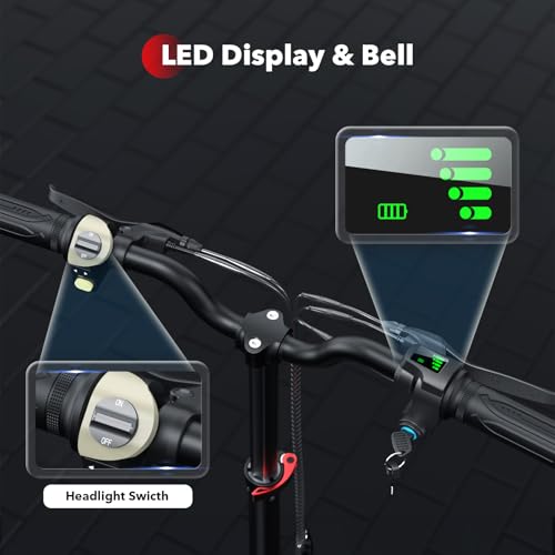 iScooter Electric Scooter with Seat, 37/21 Miles Long Range & 28/19/15.6 MPH Top Speed, 14