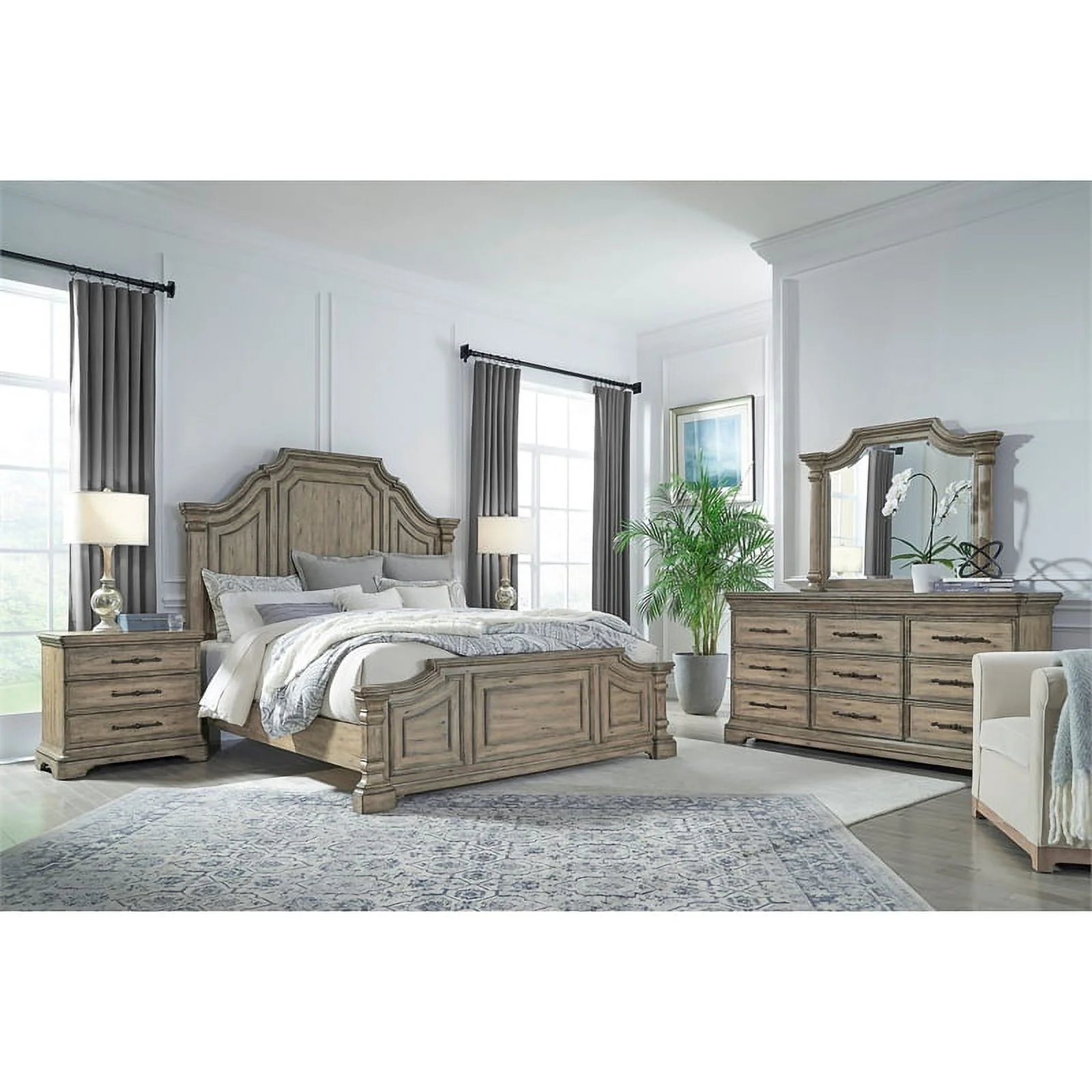 Garrison Cove Queen Wood Panel Bed in Honey Brown by Pulaski Furniture