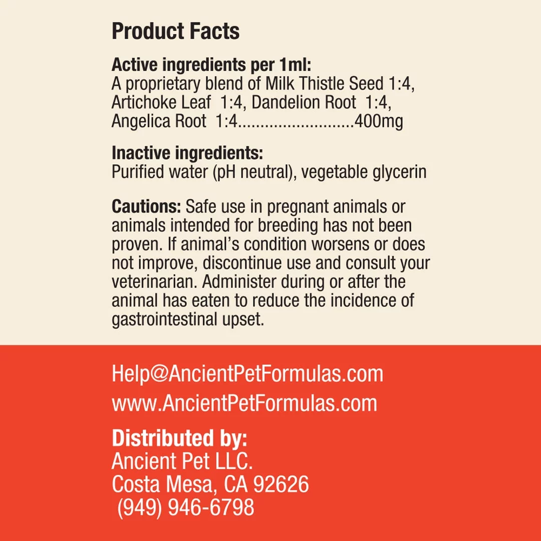 Ancient Pet Liver - Advanced Liver Support Supplement for Dogs - Liquid Delivery for Better Absorption - Milk Thistle, Dandelion, Artichoke & More! - 3 Pack