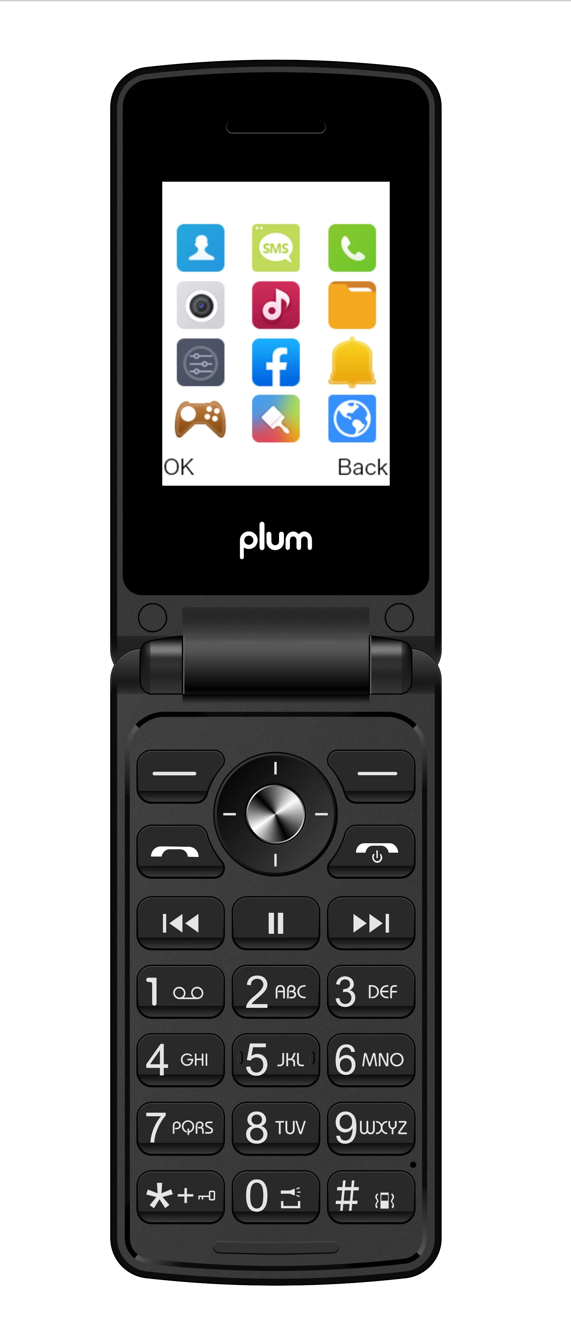 Flip Phone | Plum FLIPPER 4G VOLTE | Unlocked 2022 Model | + Sim Card from Speed Talk $11 Month Unlimited