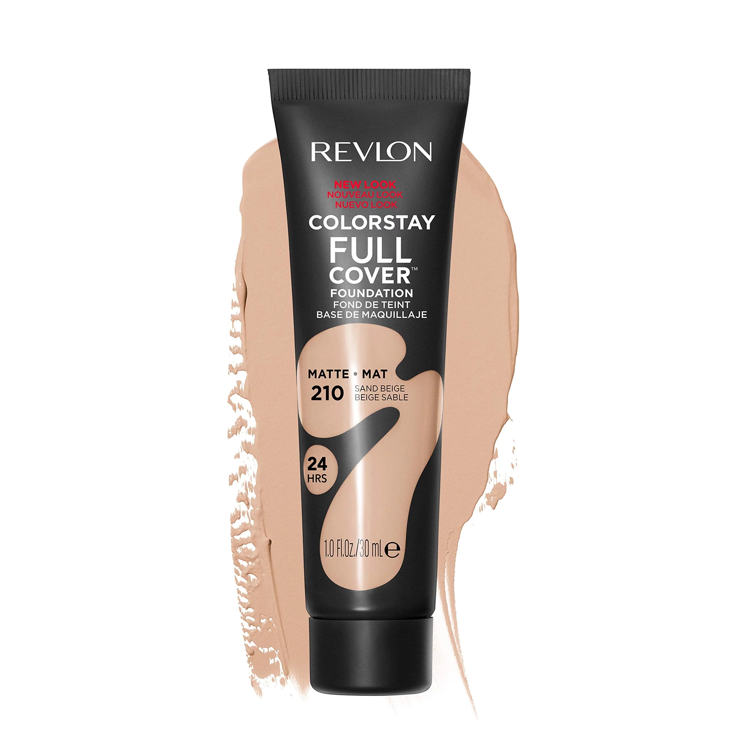 Revlon ColorStay Full Cover Matte Foundation, 210 Sand Beige 1.0 Fl Oz (Pack of 4)