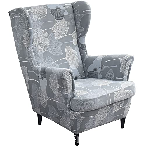 Armchair Slipcovers for Recliner Sofa Wing Chair Slipcovers 2 Pieces Stretch Spandex Wingback Chair Covers Wingback Armchair Sofa Slipcover Furniture Protector Couch Soft with Elastic Bottom