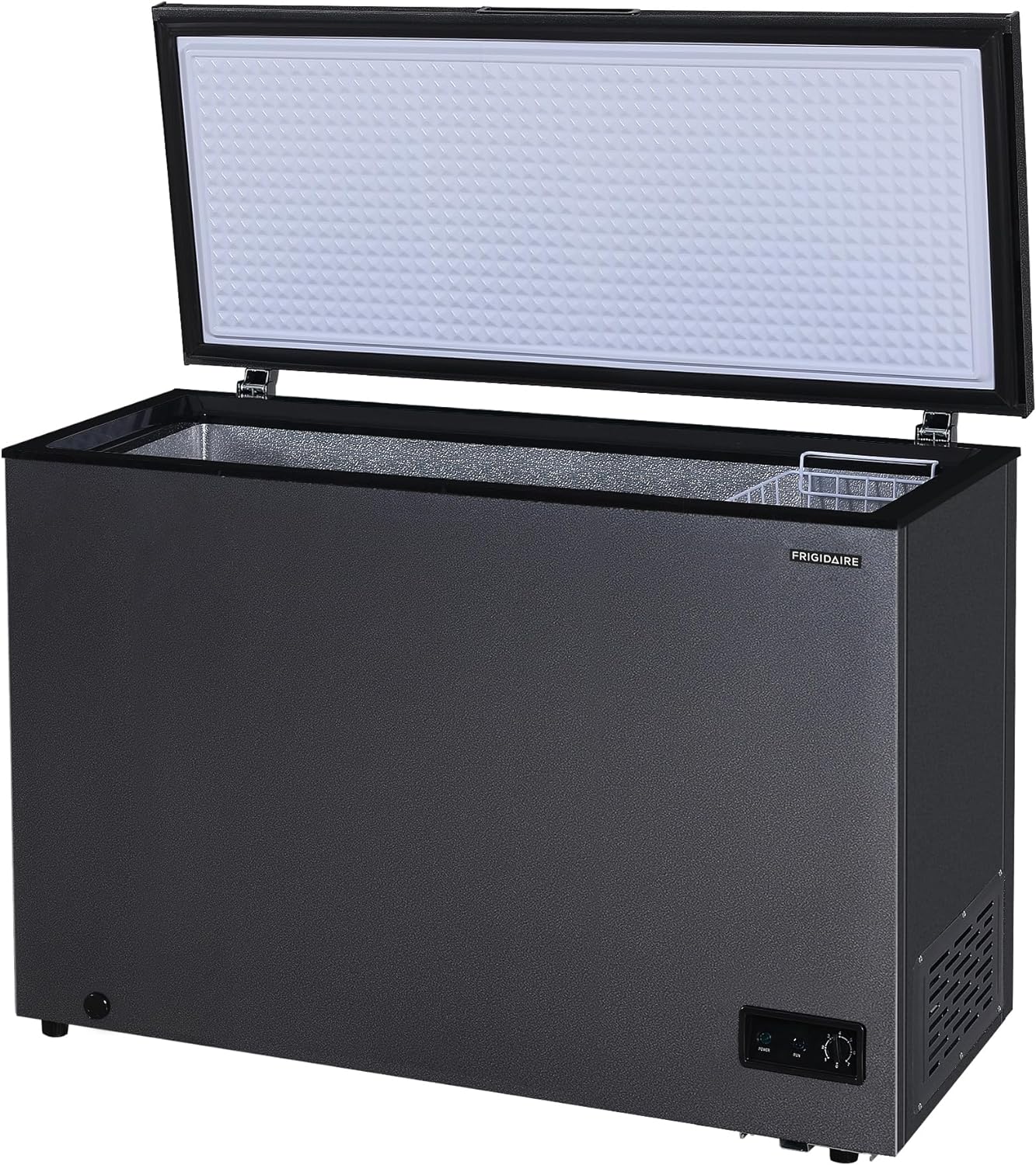 Frigidaire EFRF10136COM Chest Deep Freezer, 10 Cu. Ft. Capacity, Granita Rugged Design-Adjustable Thermostat-Removable Vinyl Coated Wire Basket-Easy Defrost Drain