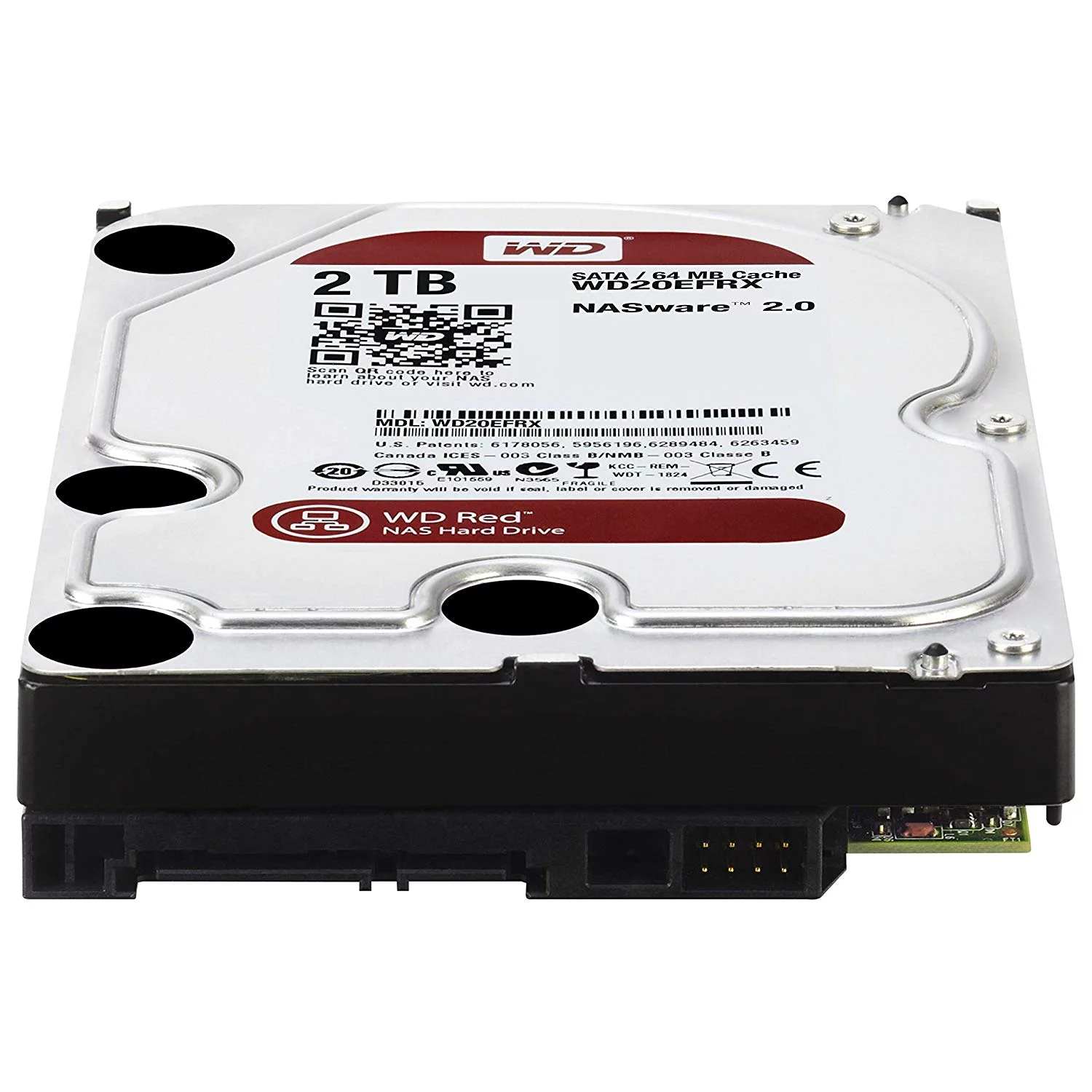 WD WD20EFRX WD Red WD20EFRX 2 TB 3.5" Internal Hard Drive - SATA - 64 MB Buffer - 1 Pack