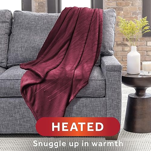 Sunbeam Royal Luxe Heated Throw Foot Pocket Electric Blanket, 50