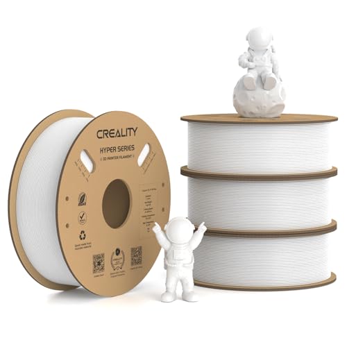 Creality Hyper PLA Filament 1.75mm, 30-600mm/s High Speed 3D Printer Filament, Dimensional Accuracy +/-0.02mm, Fit Most FDM 3D Printers, 4 Pack 1kg Spool(2.2lbs), Black & White