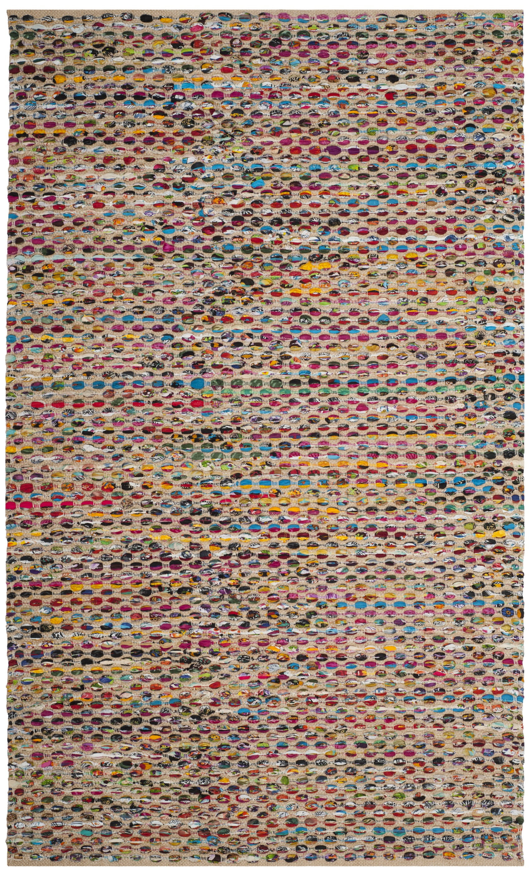 SAFAVIEH Cape Cod Nixon Colorful Braided Area Rug, 4' x 6', Natural/Multi