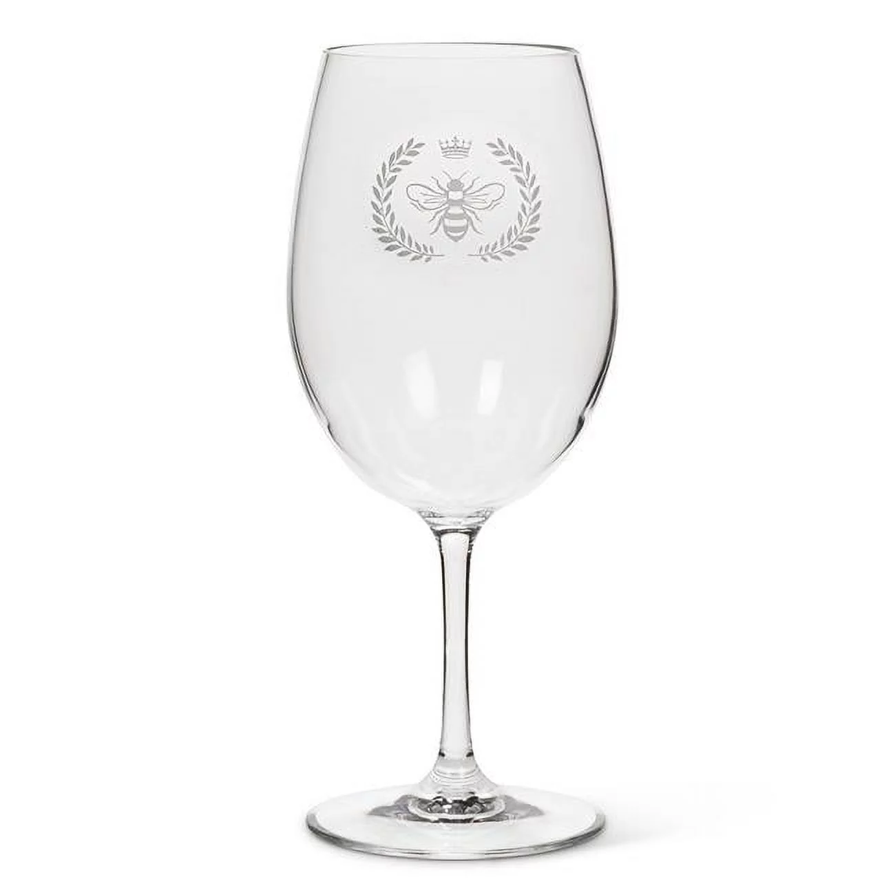 8.5 in. Frosted Bee in Crest Acrylic Wine Goblet, Clear & Frost - Set of 6