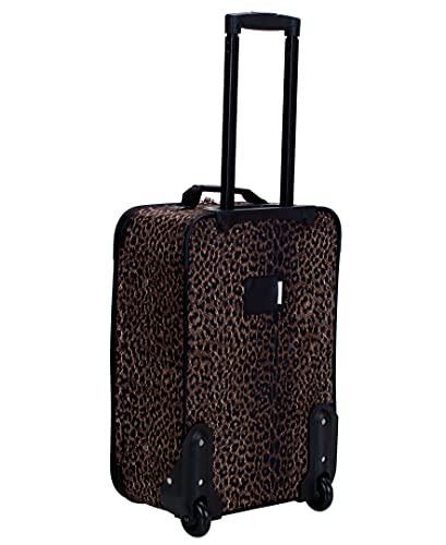 Rockland Vara Softside 3-Piece Upright Luggage Set, Expandable,Black dot, (20/22/28)