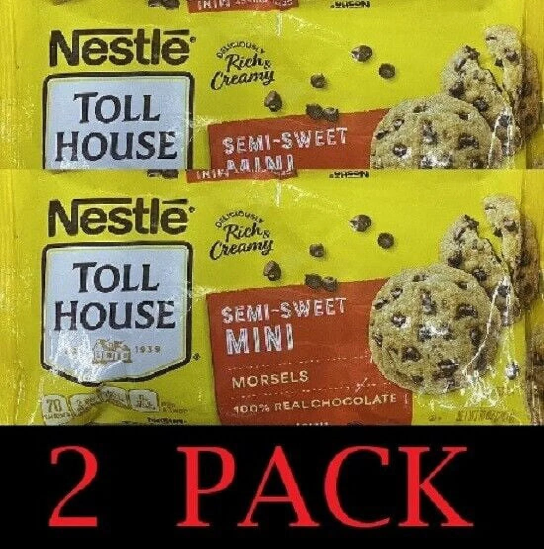 2x Nestle Toll House Semi Sweet MINI Morsels Baking Chocolate Chips 10 oz 2 PACK