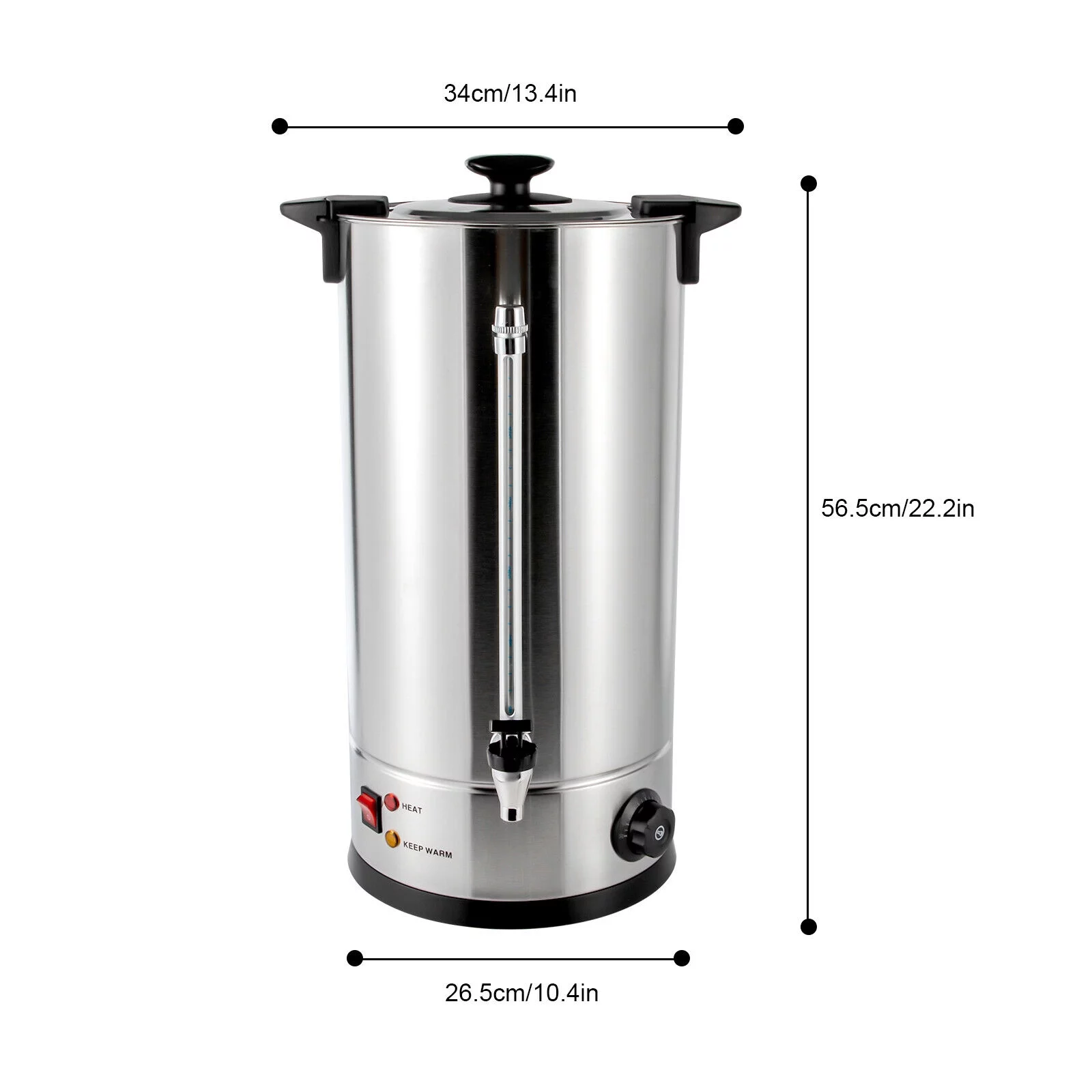 Miumaeov 20L Catering Hot Water Boiler Commercial Coffee Urn Stainless Steel Thermostable