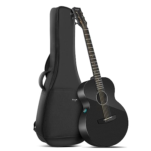 Enya X4 PRO Carbon Fiber Acoustic Electric Guitar, 41-Inch Full Size Cutaway Design, AcousticPlus Pickup System with Built-in Effects & Tuner, Includes Deluxe Hard Case, Leather Strap, Cable