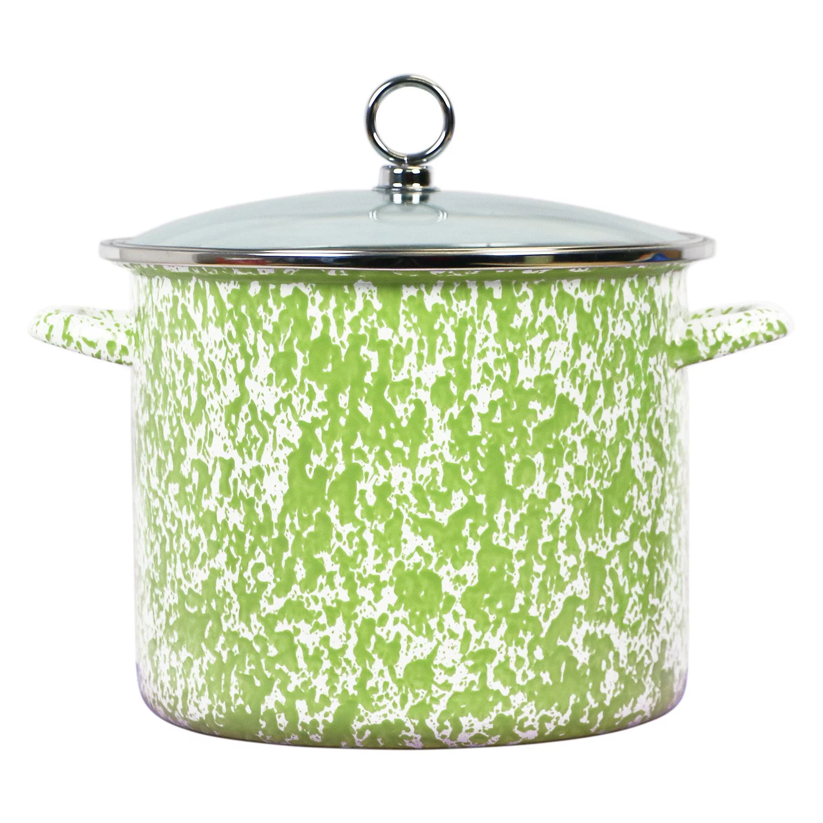 Calypso Basics, 8 Qt. Marble Effect Stock Pot w/ Glass Lid, Lime Marble