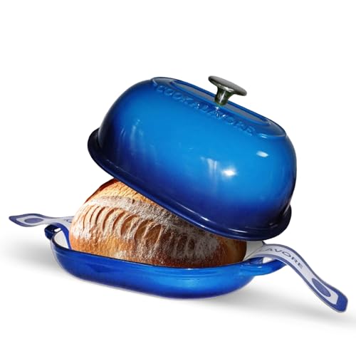 Cast Iron Dutch Oven,6 QT Bread Oven,Thick Enameled Loaf Pan with Lid,Bread Pans for Homemade Bread,14.5