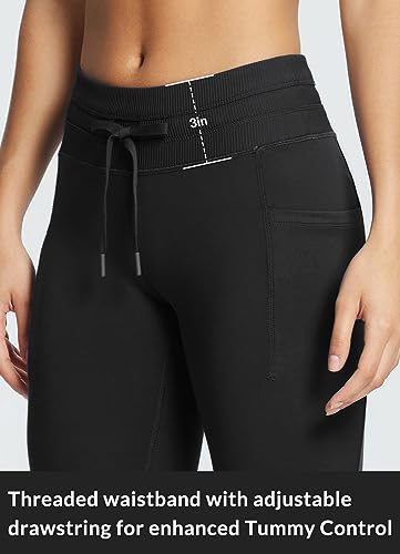 BALEAF Women's Fleece Lined High Waisted Leggings Water Resistant Thermal Warm Winter Tights Ski Hiking Pants with Pockets