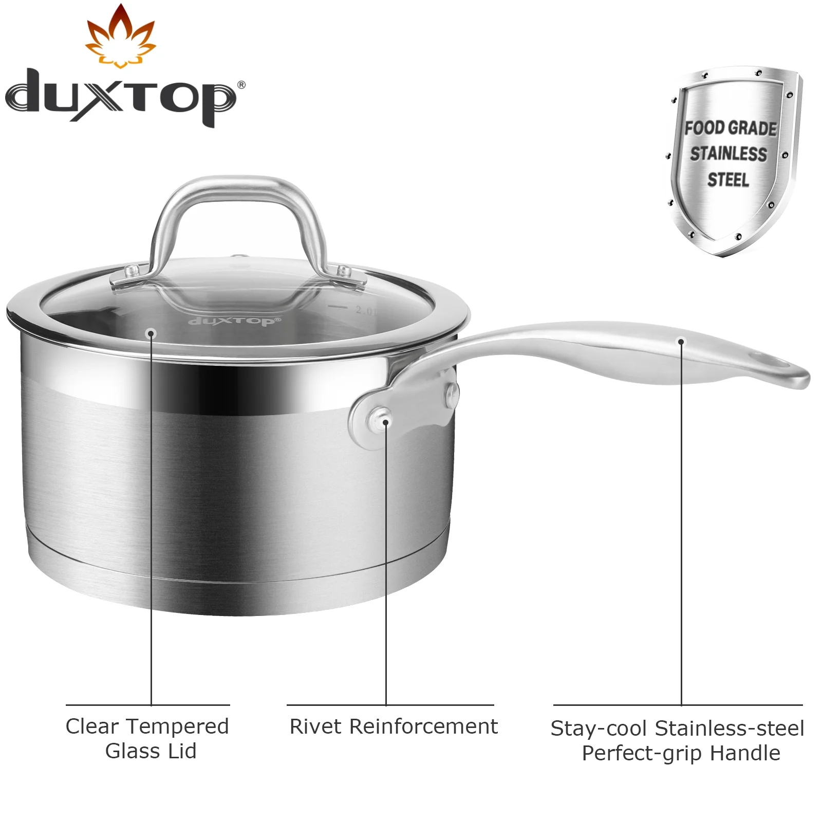 Duxtop 17PC Professional Stainless Steel Induction Cookware Set, Copper Ceramic Coating Nonstick Frying Pan Set, 100% Free of PFAS PFOA PTFE, Oven & Dishwasher Safe