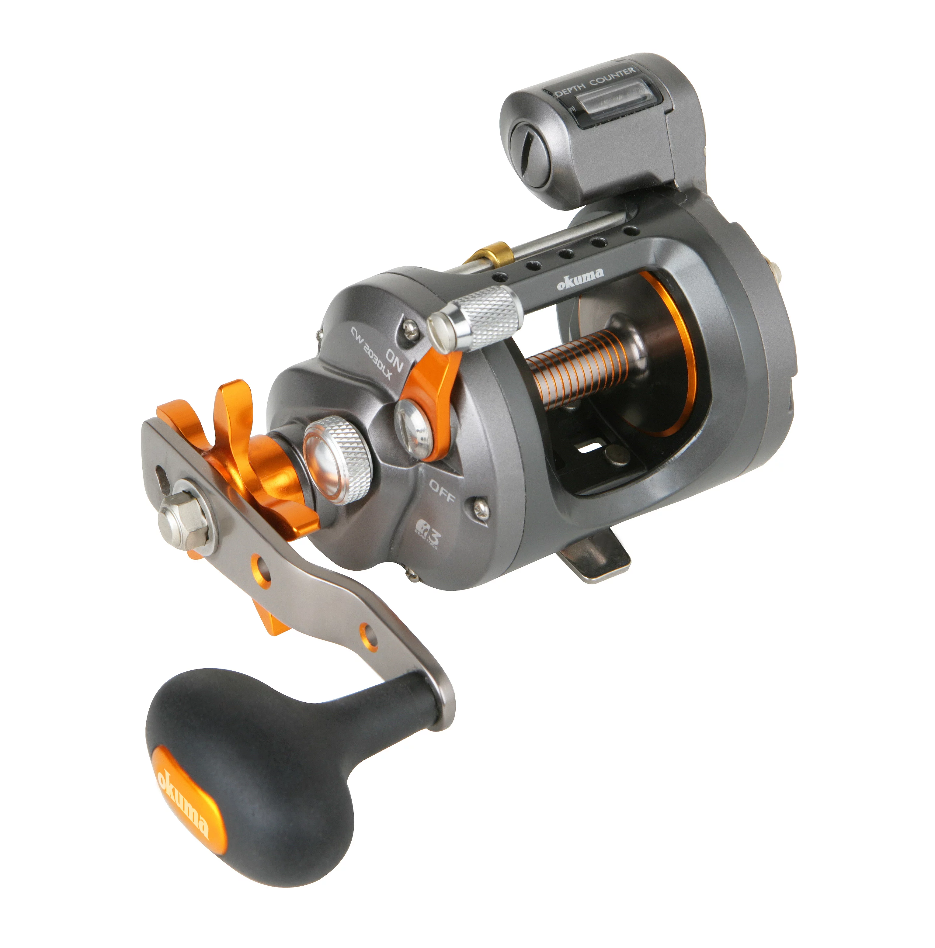 Okuma Cold Water Star Drag Line Counter 5.1:1 Fishing Reel, Left Hand, CW-203DLX
