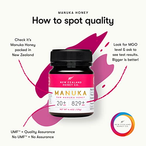 New Zealand Honey Co. Raw Manuka Honey UMF 20+ | MGO 829+, UMF Certified / 8.8oz