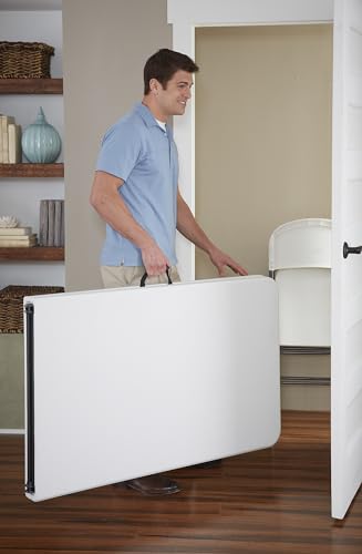 COSCO Molded Folding Banquet Table w/Handle, 6ft, Black