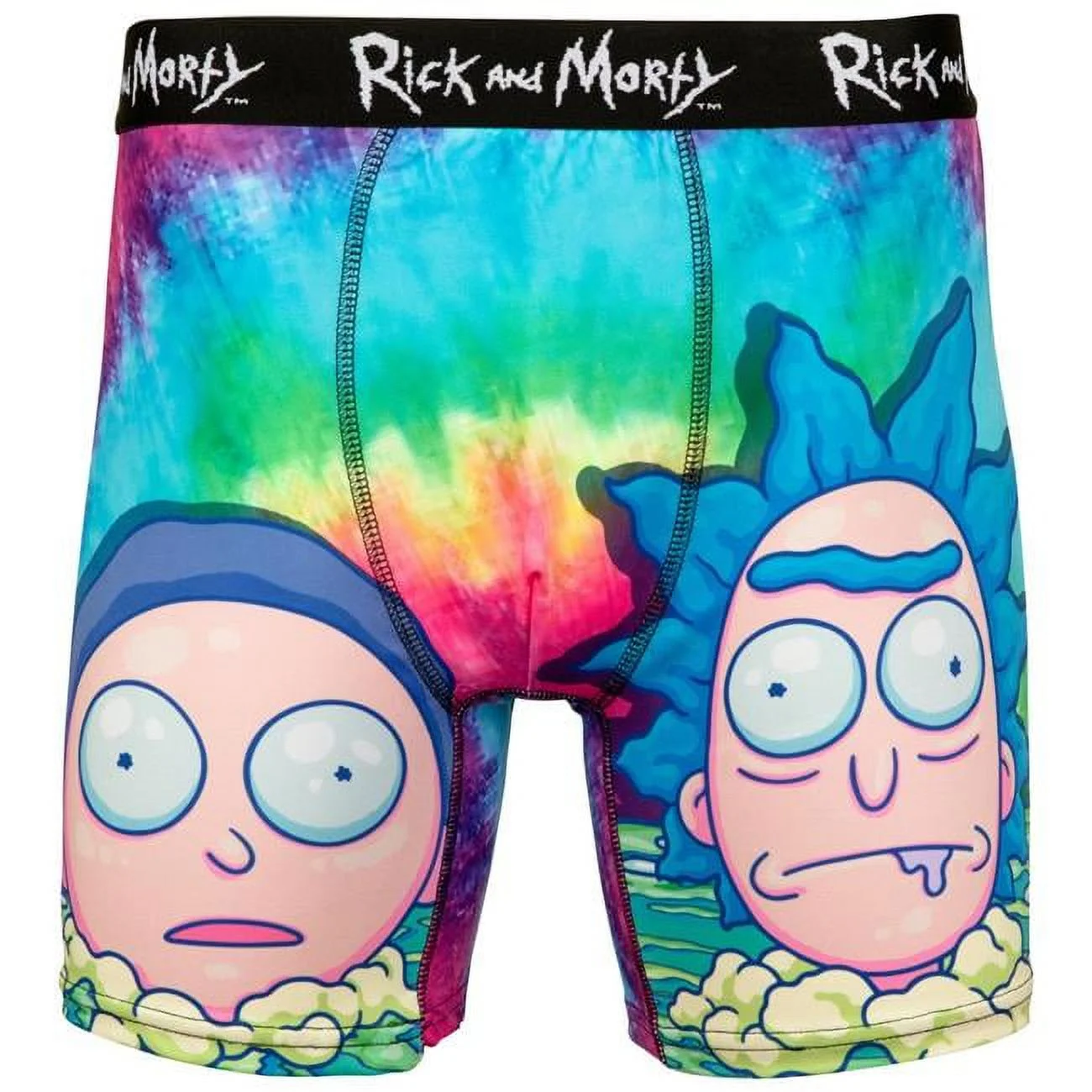Rick and Morty Trippy Tie-Dye Boxer Briefs-Medium (32-34)