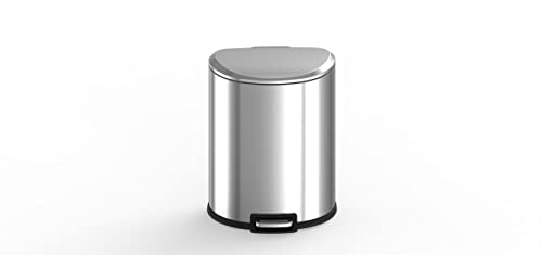 NINESTARS AMZ-SOT-50-3 Step-on Trashcan, 13.2 Gal, Stainless Steel