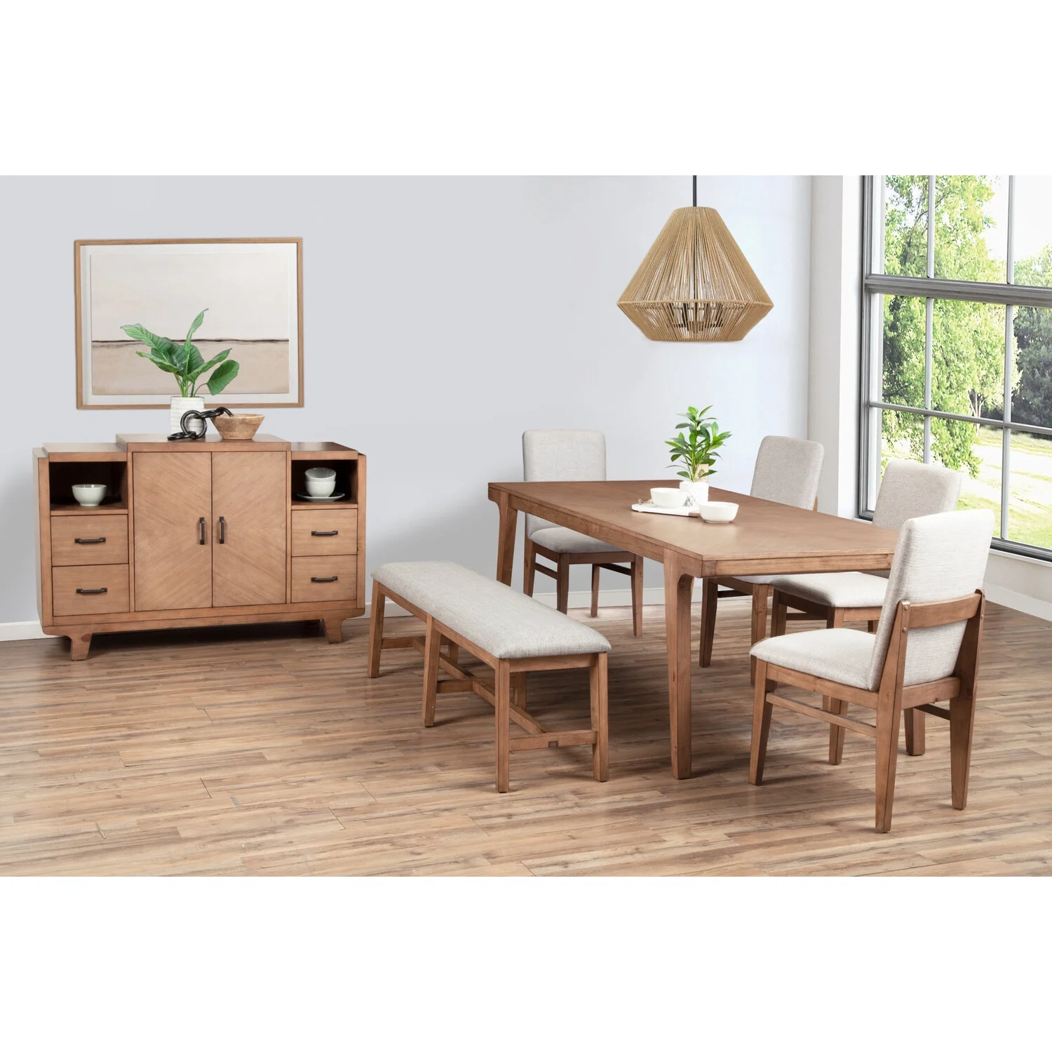 Alpine Furniture Olejo Solid Pine Dining Table in Natural
