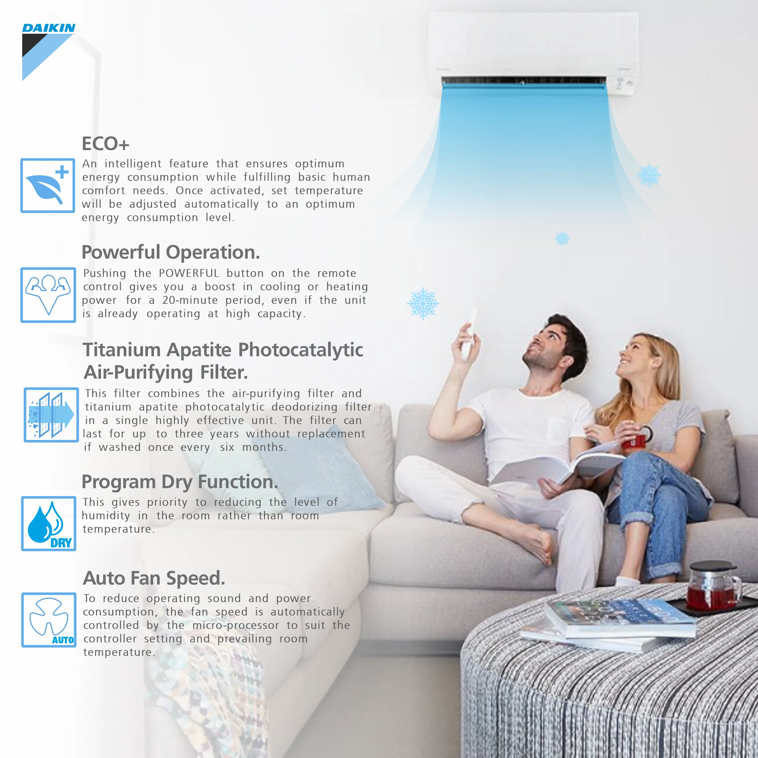 Daikin 12,000 BTU 18 SEER2 Ductless Mini-Split Heat Pump Air Conditioner 550 sq. ft.