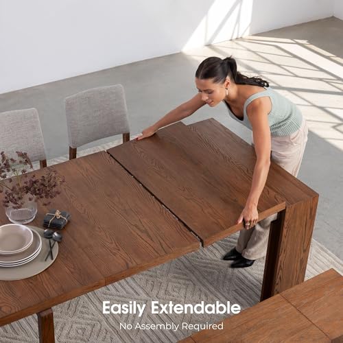Transformer Table Extendable Dining Room Table for 2 to 12, Solid Wood Kitchen and Dining Room Furniture, Space Saving Console Table, Sturdy & Durable Modern Dining Table