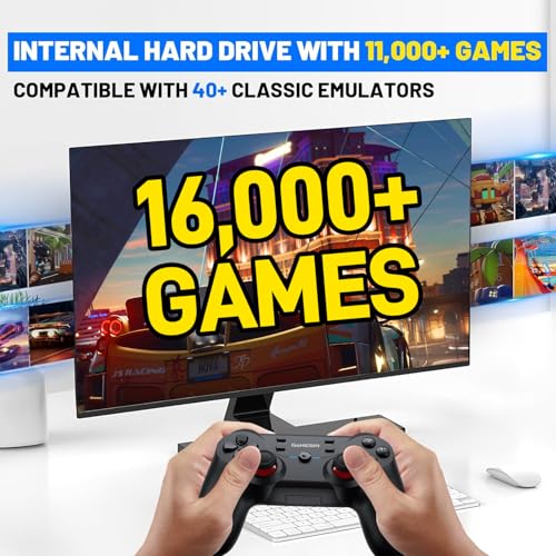 Kinhank Super Console X5 PRO Retro Game Console with 16000+Games,Emulator Console with Game&TV System,Rock Chip RK3588S,8K UHD Output,BT 5.0,SATA 3.1,Wireless Controllers