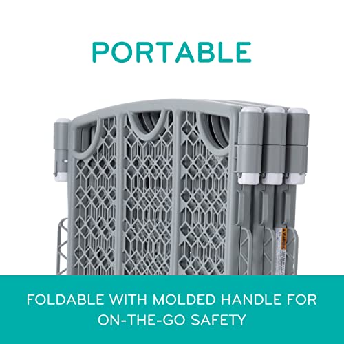 Evenflo Versatile Play Space Adjustable Play Area, Plastic, 8-Panel (Cool Gray)